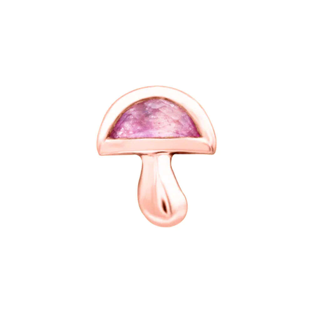 threadless: "Amanita" End in Gold with Pink CZ - Image 4