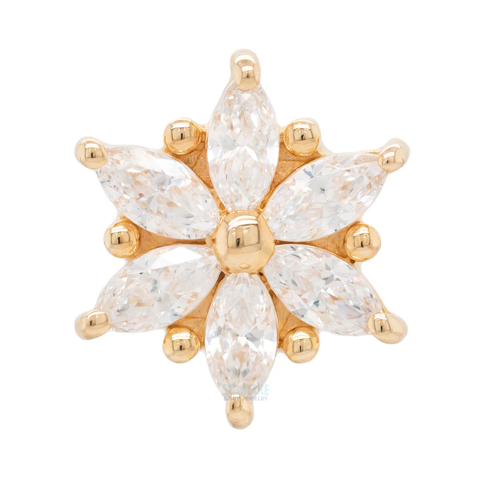 threadless: "Anastasia" End in Gold with White CZ's