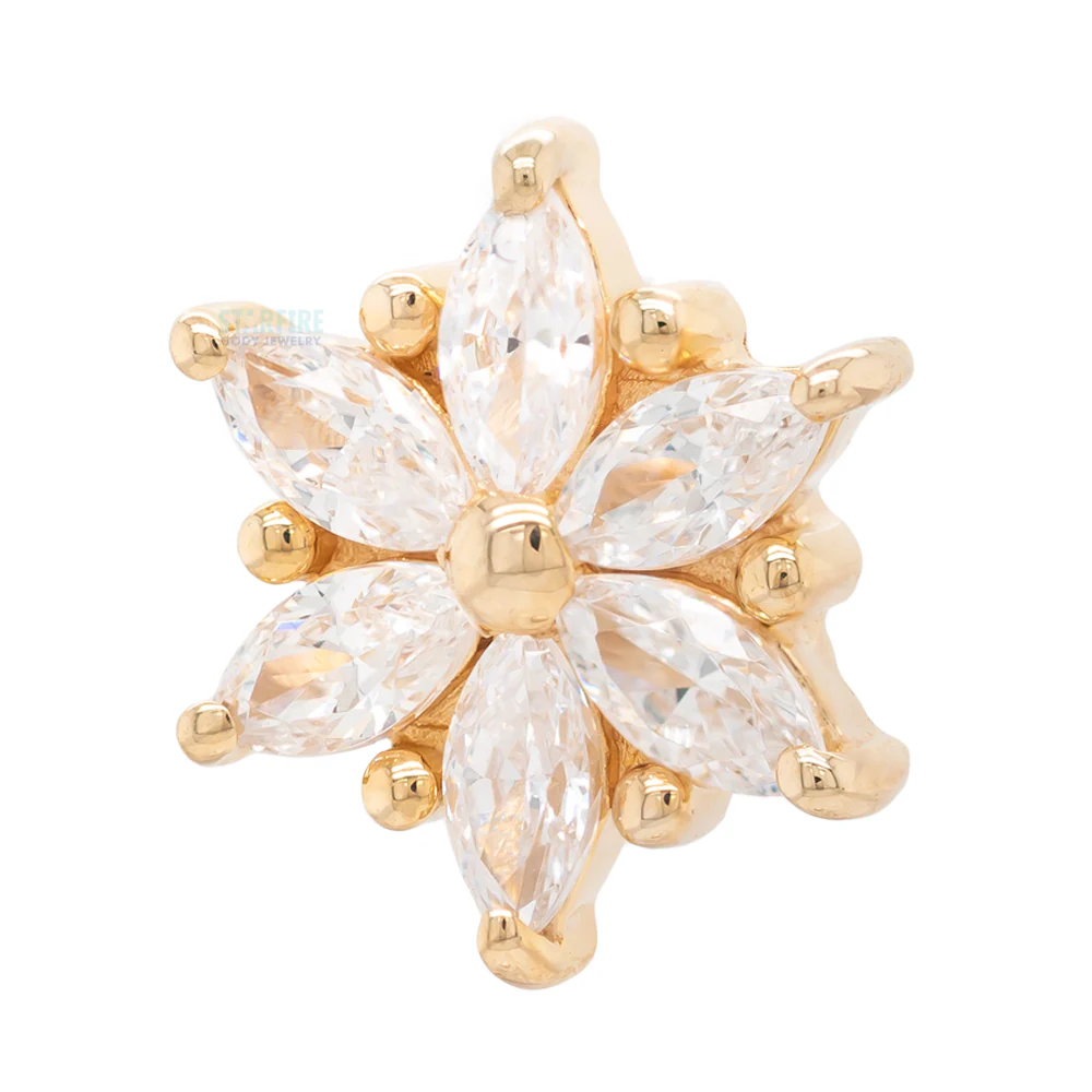 threadless: "Anastasia" End in Gold with White CZ's - Image 2