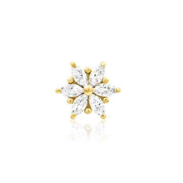 threadless: "Anastasia" End in Gold with White CZ's - Image 3