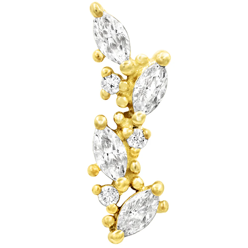 threadless: "Andreia" End in Gold with CZ's - Image 4