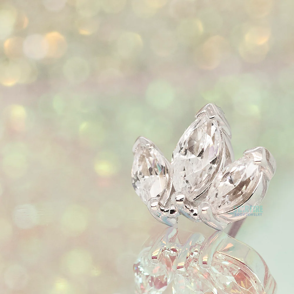 threadless: Beaded Fan End in Gold with CZ's - Image 2