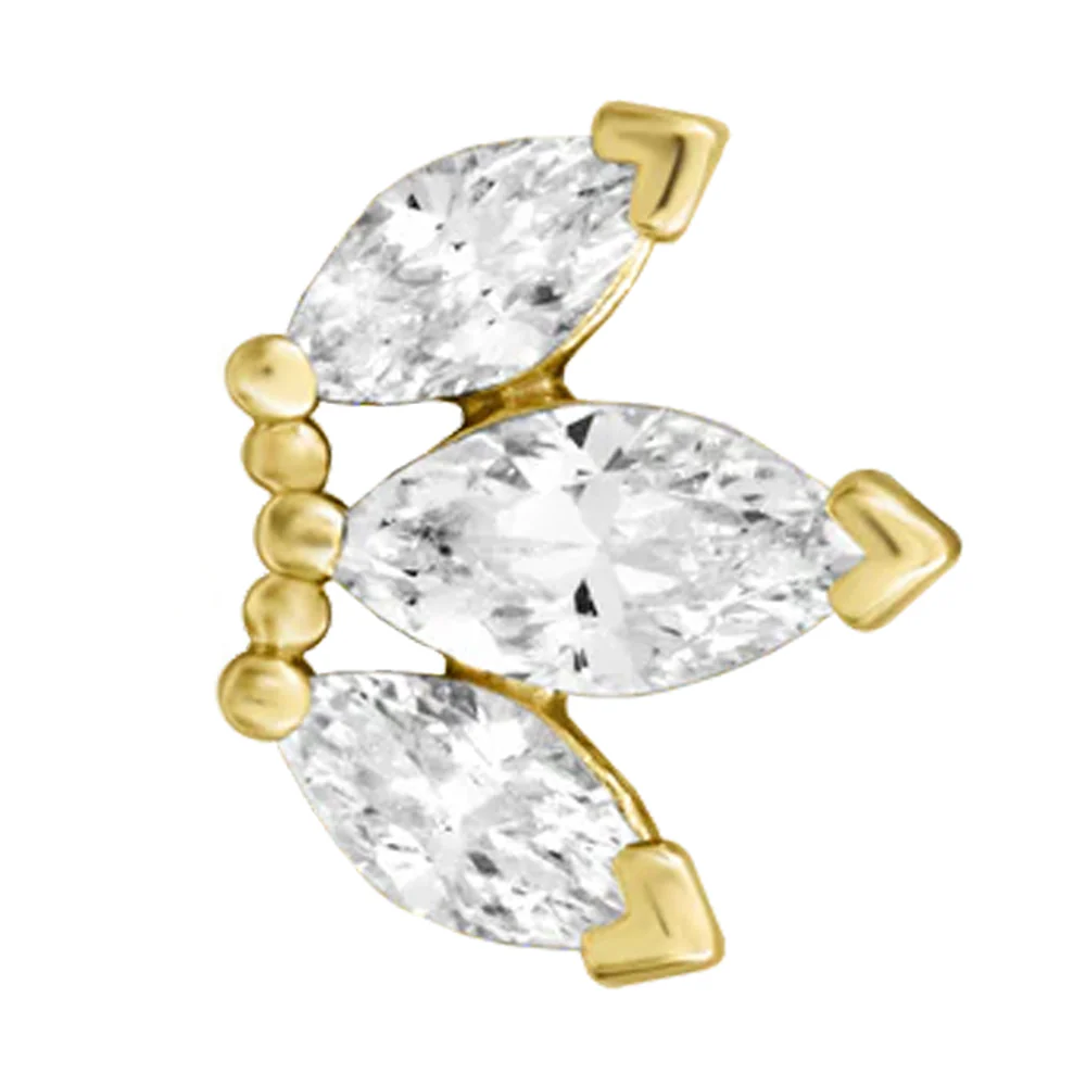 threadless: Beaded Fan End in Gold with CZ's - Image 3