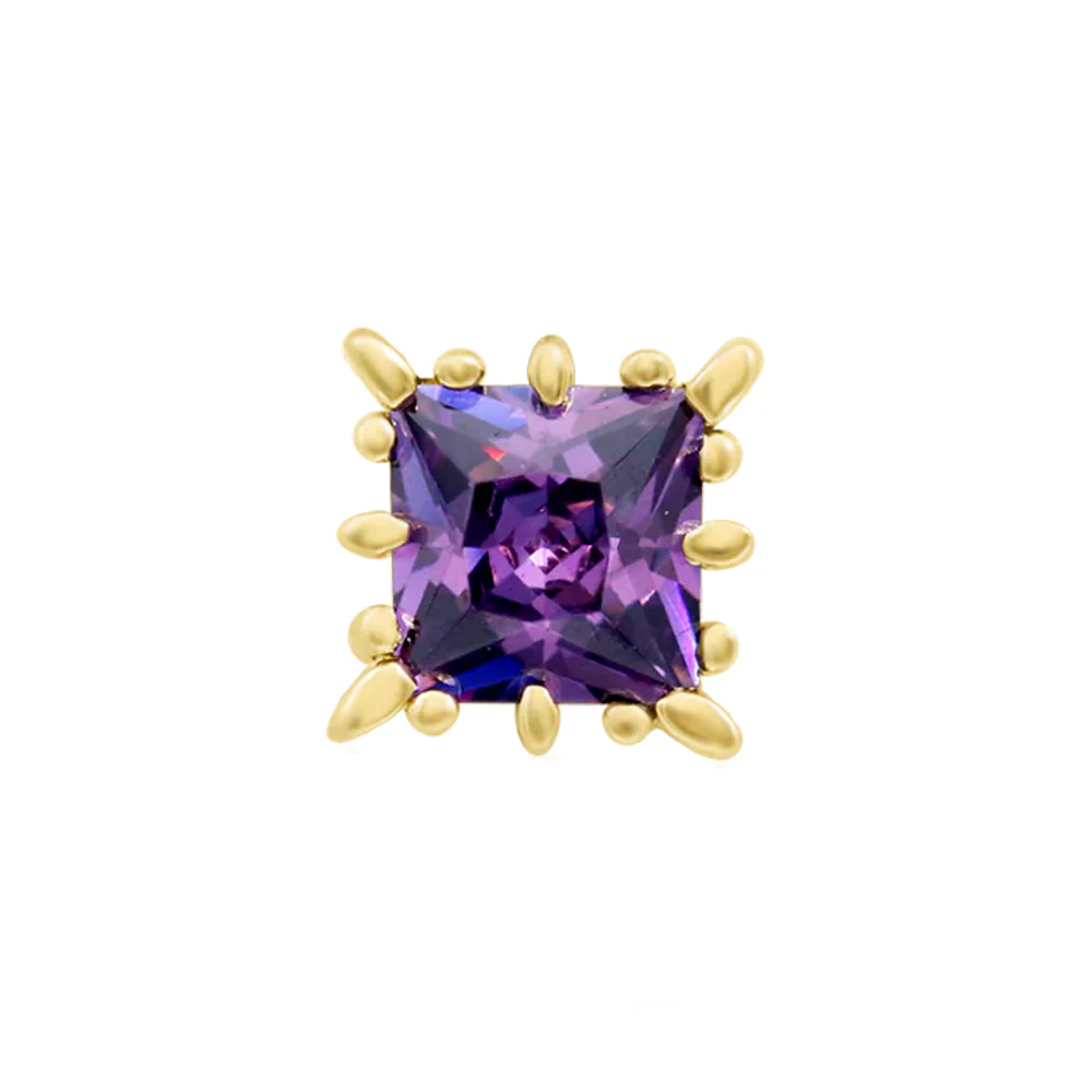threadless: "Cassius" End in Gold with Amethyst CZ - Image 2