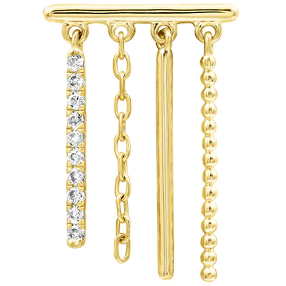 threadless: "Chime" Chain Dual Pin End in Gold with CZ's - Image 3