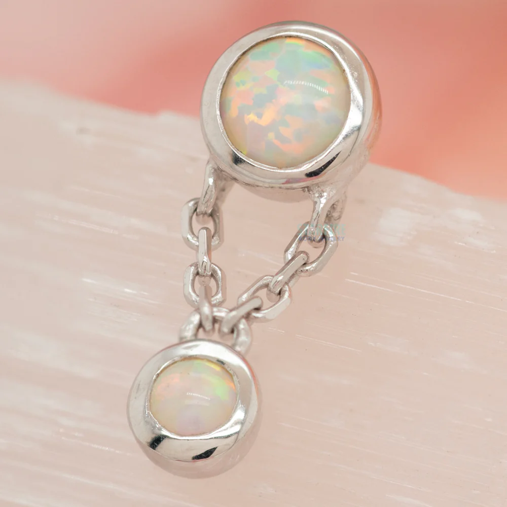 threadless: "Clara" End in Gold with Opal - Image 2