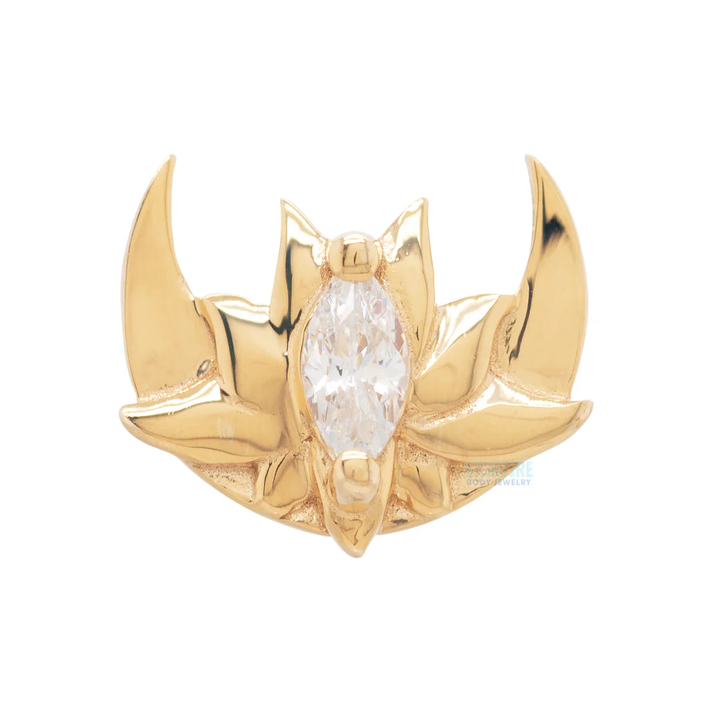 threadless: "Guardian Moon" End in Gold with CZ - Image 3