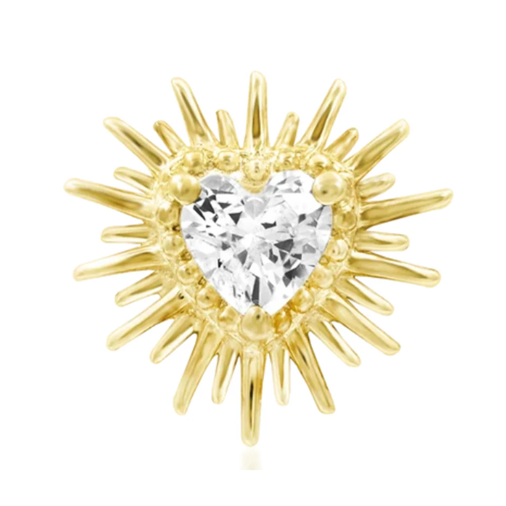 threadless: "Heartbreak" End in Gold with CZ - Image 4