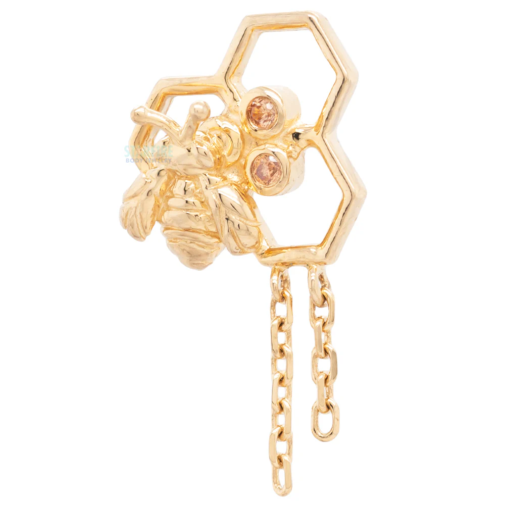 threadless: "Hivemind" End in Gold with CZ's - Image 2