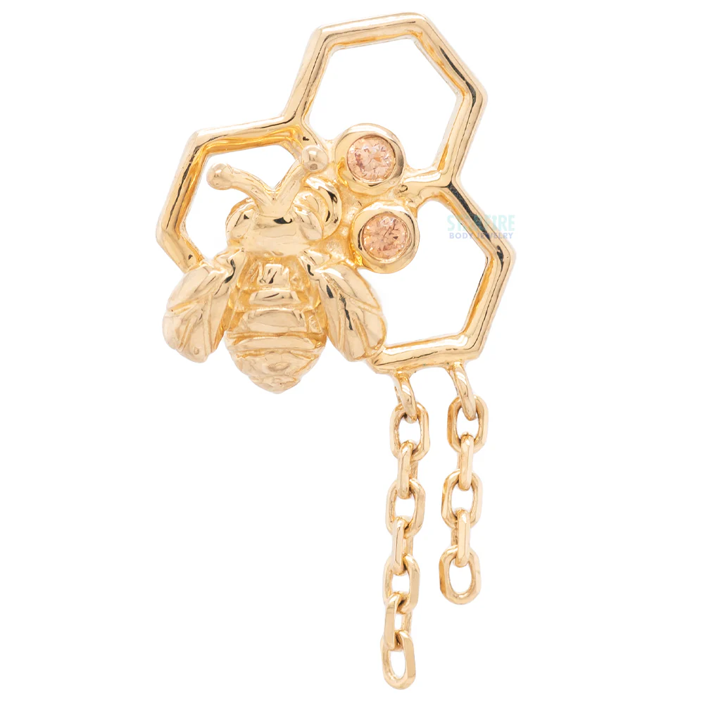 threadless: "Hivemind" End in Gold with CZ's - Image 3