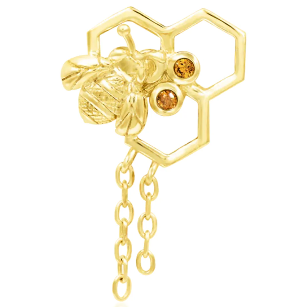 threadless: "Hivemind" End in Gold with CZ's - Image 4