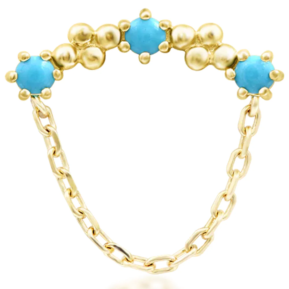threadless: "Hollis" End in Gold with Turquoise - Image 2