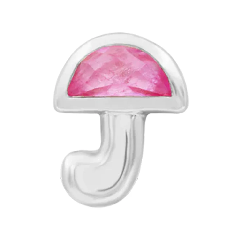 threadless: "Kinoko" End in Gold with Pink CZ - Image 2