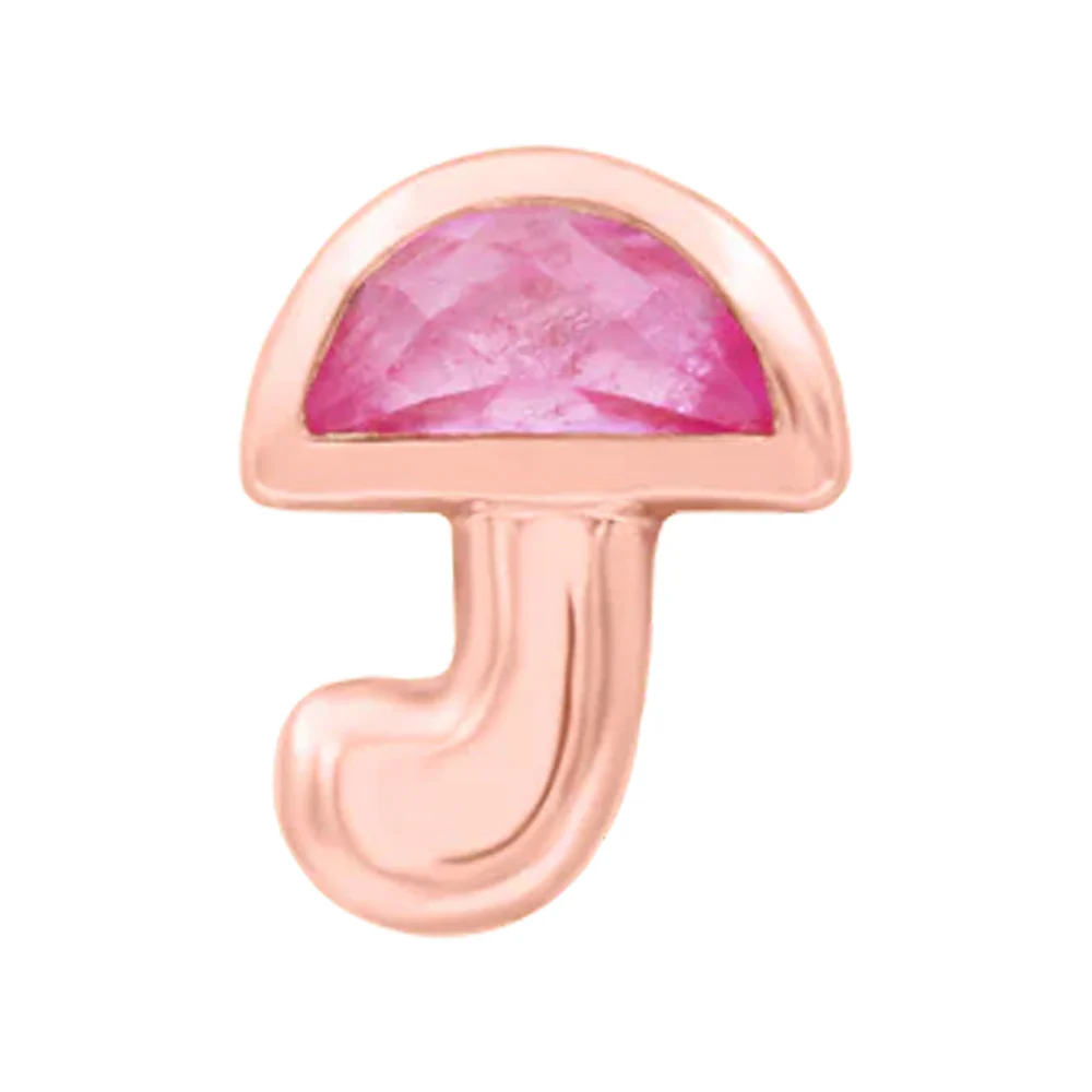 threadless: "Kinoko" End in Gold with Pink CZ - Image 3