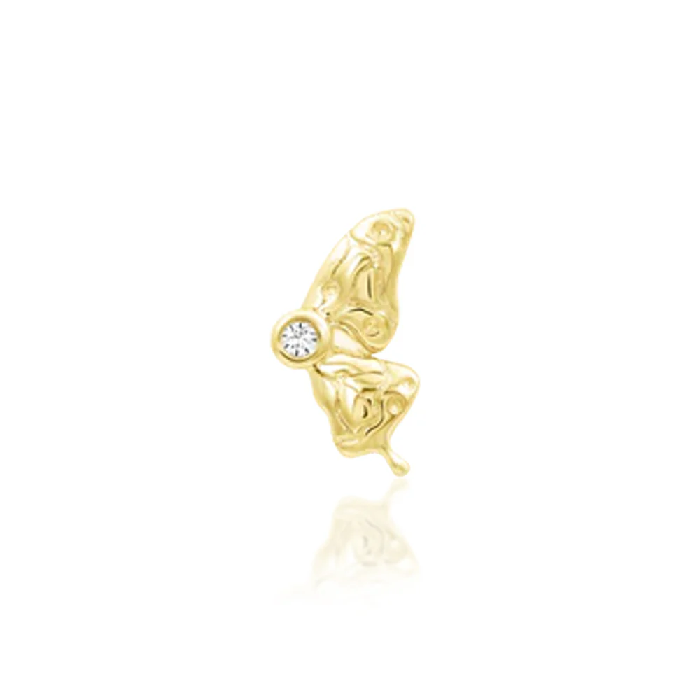 threadless: "Mariposa" End in Gold with CZ - Image 3