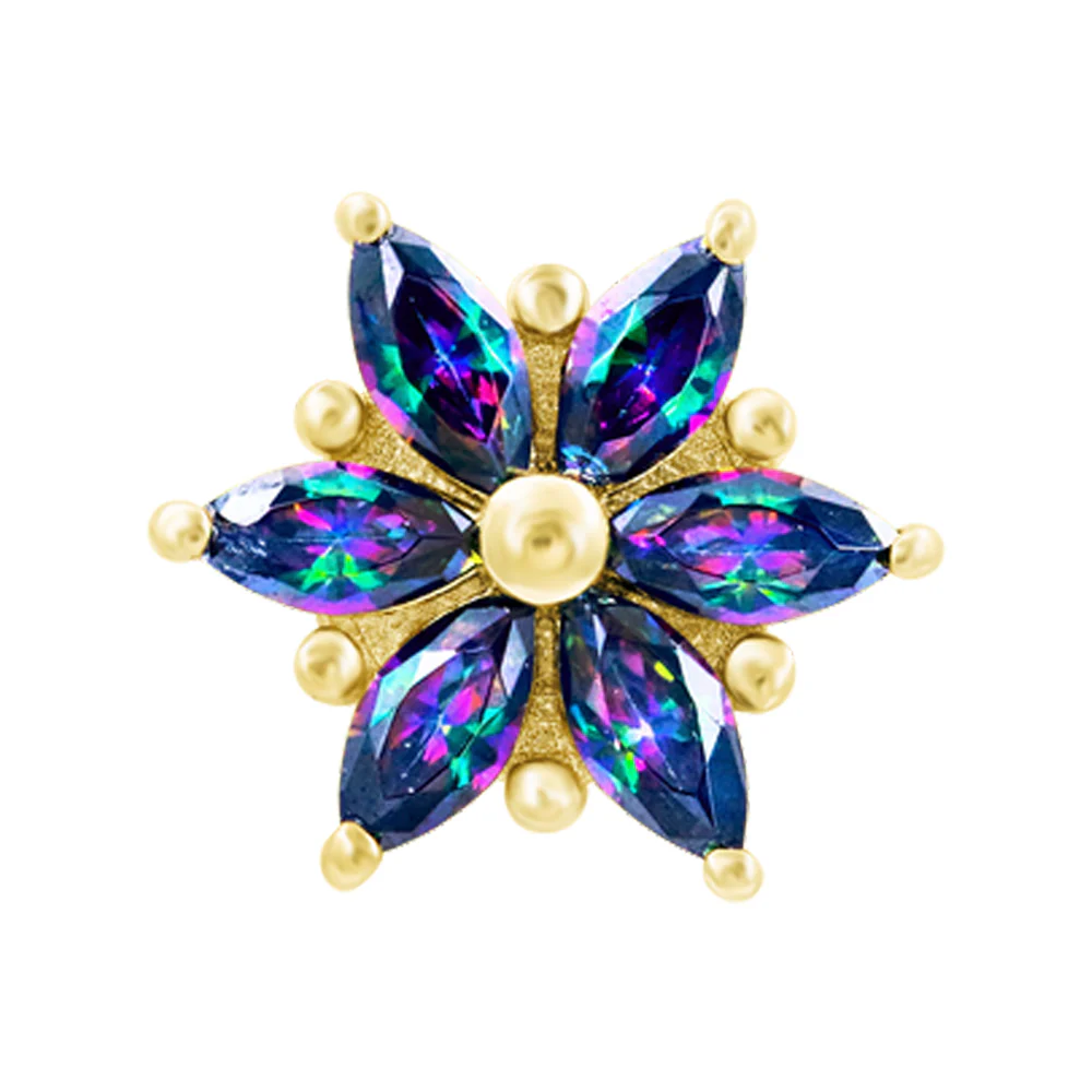 threadless: "Mystic Elegance" End in Gold with Mystic Topaz - Image 3