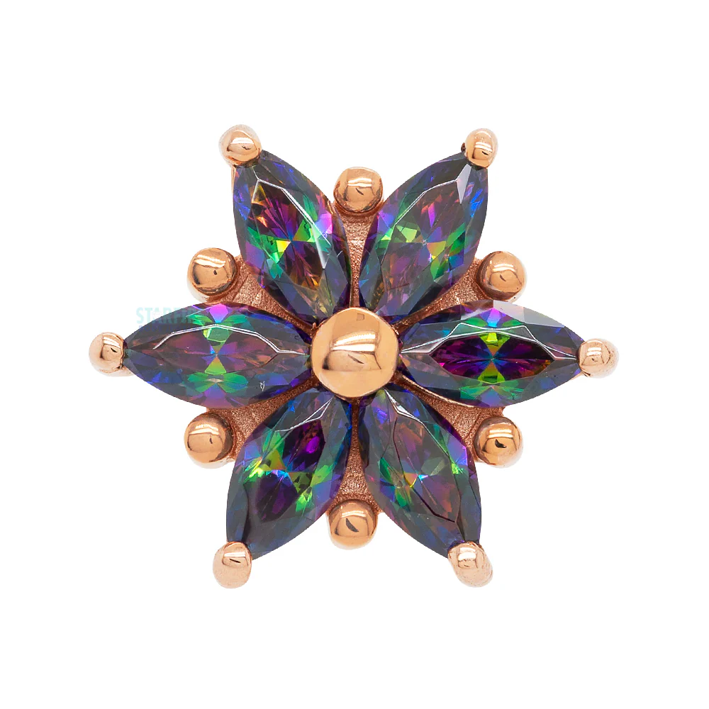 threadless: "Mystic Elegance" End in Gold with Mystic Topaz - Image 5