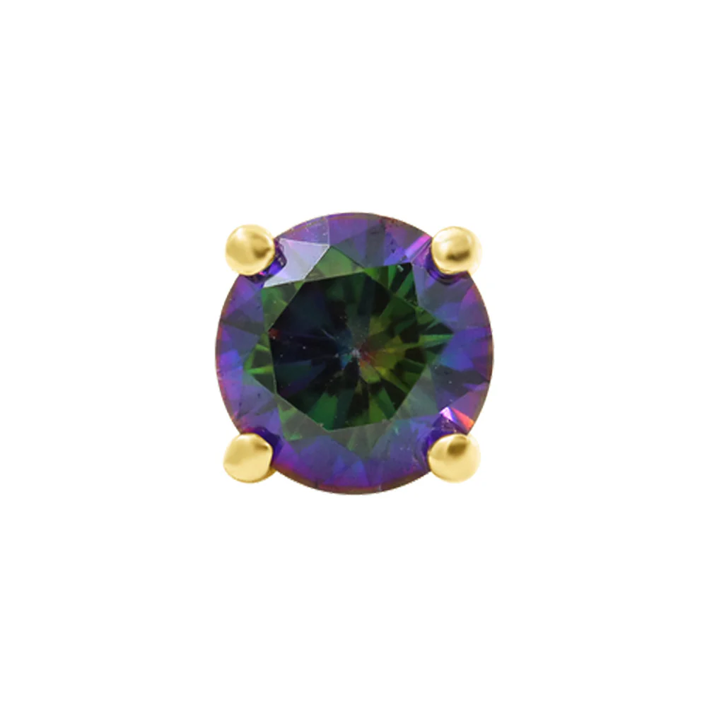 threadless: Mystic Prong-Set End in Gold with Mystic Topaz - Image 2