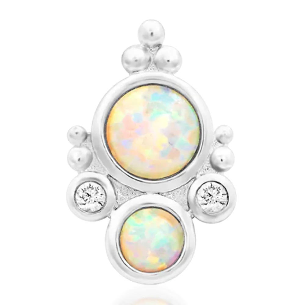 threadless: "Nevada" End in Gold with White Opals & CZ's - Image 4