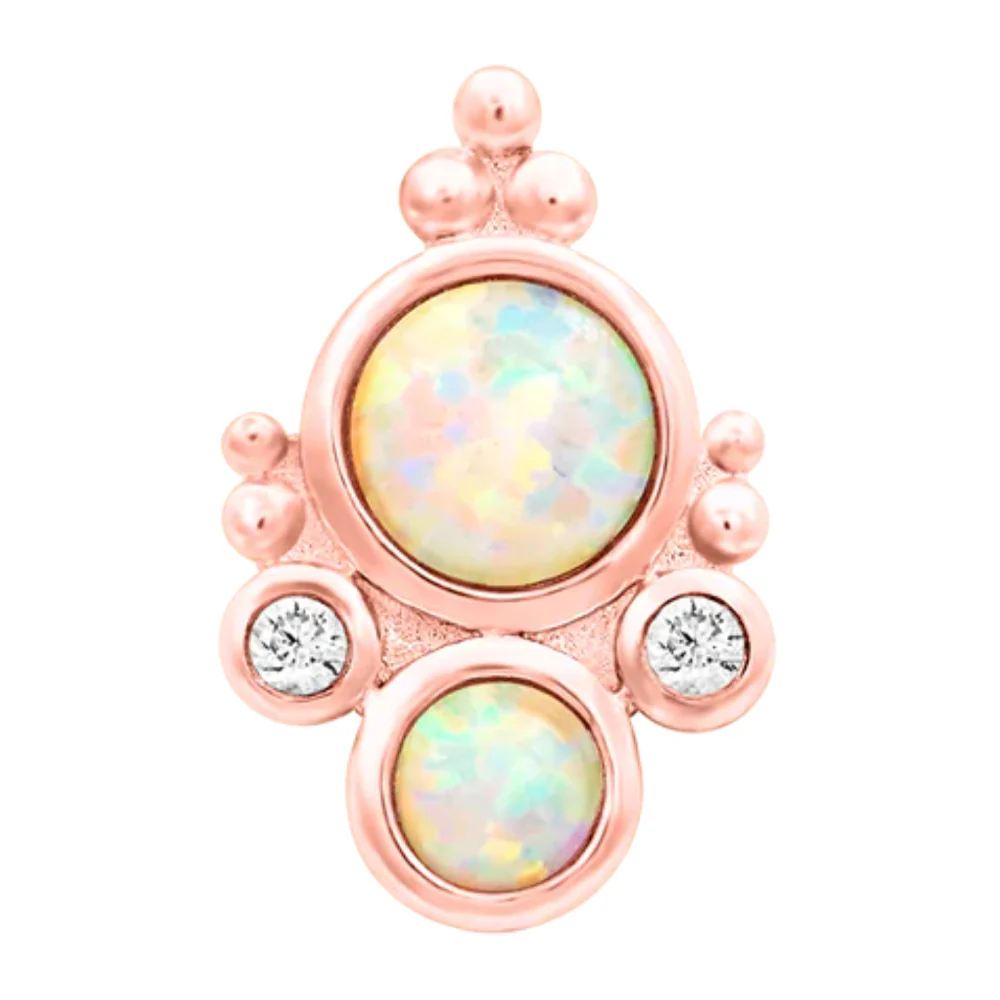 threadless: "Nevada" End in Gold with White Opals & CZ's - Image 5