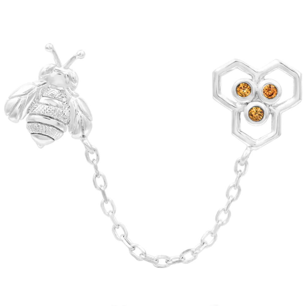 threadless: "Oh Honey" Chain Dual Pin End in Gold with CZ's - Image 4