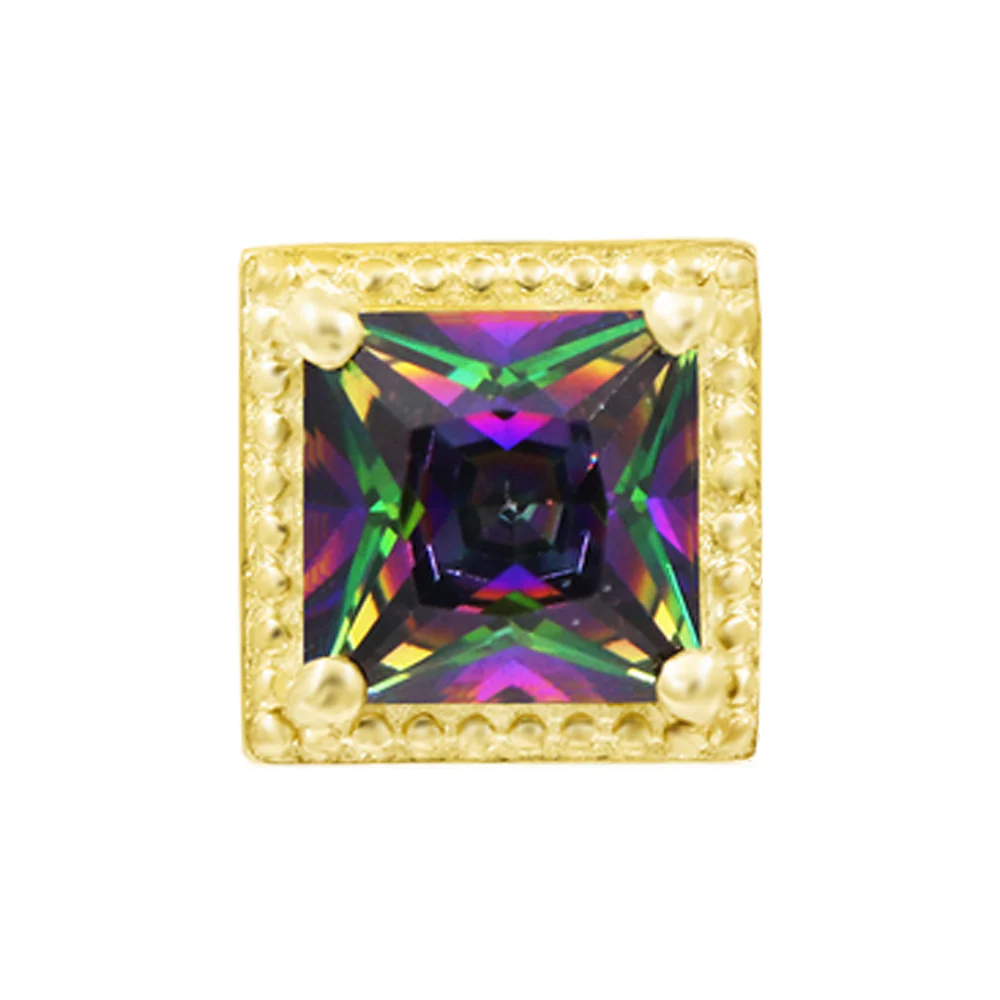 threadless: "Queen Mystic" End in Gold with Mystic Topaz - Image 2