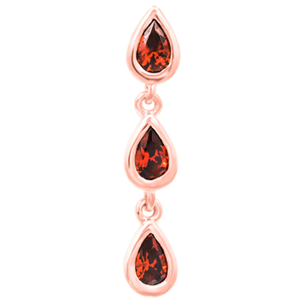 threadless: "Talutah" End in Gold with Garnet CZ's - Image 4
