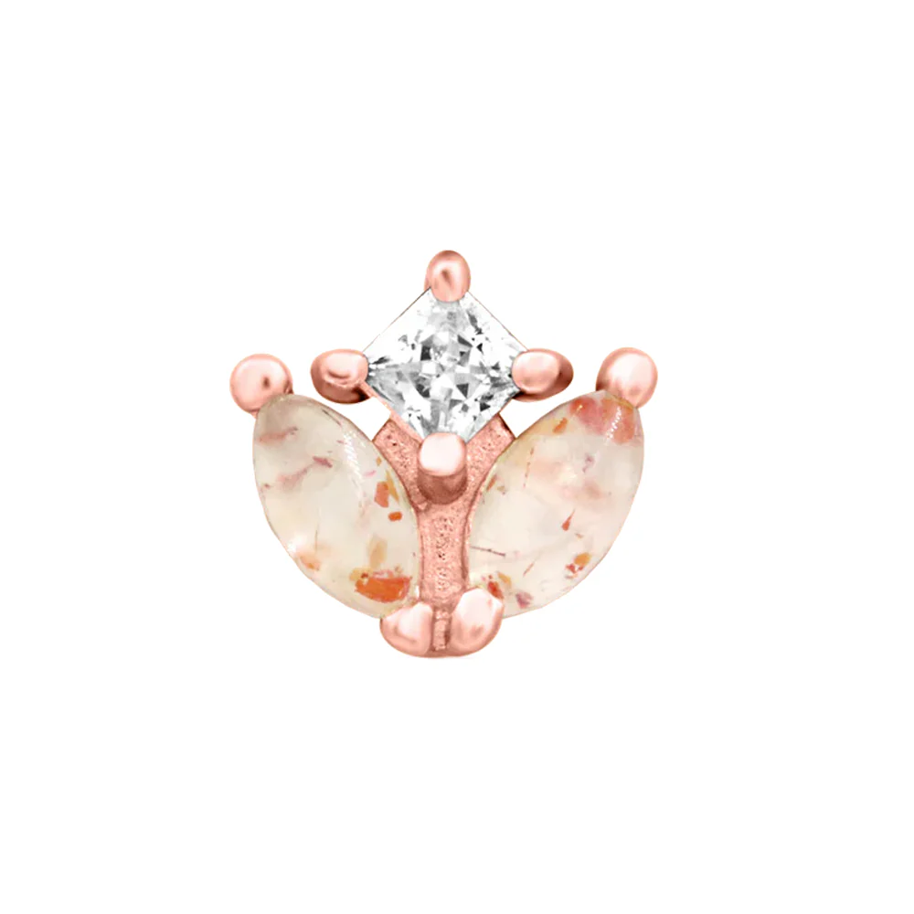 threadless: "Vi" End in Gold with Sunstone & CZ - Image 4