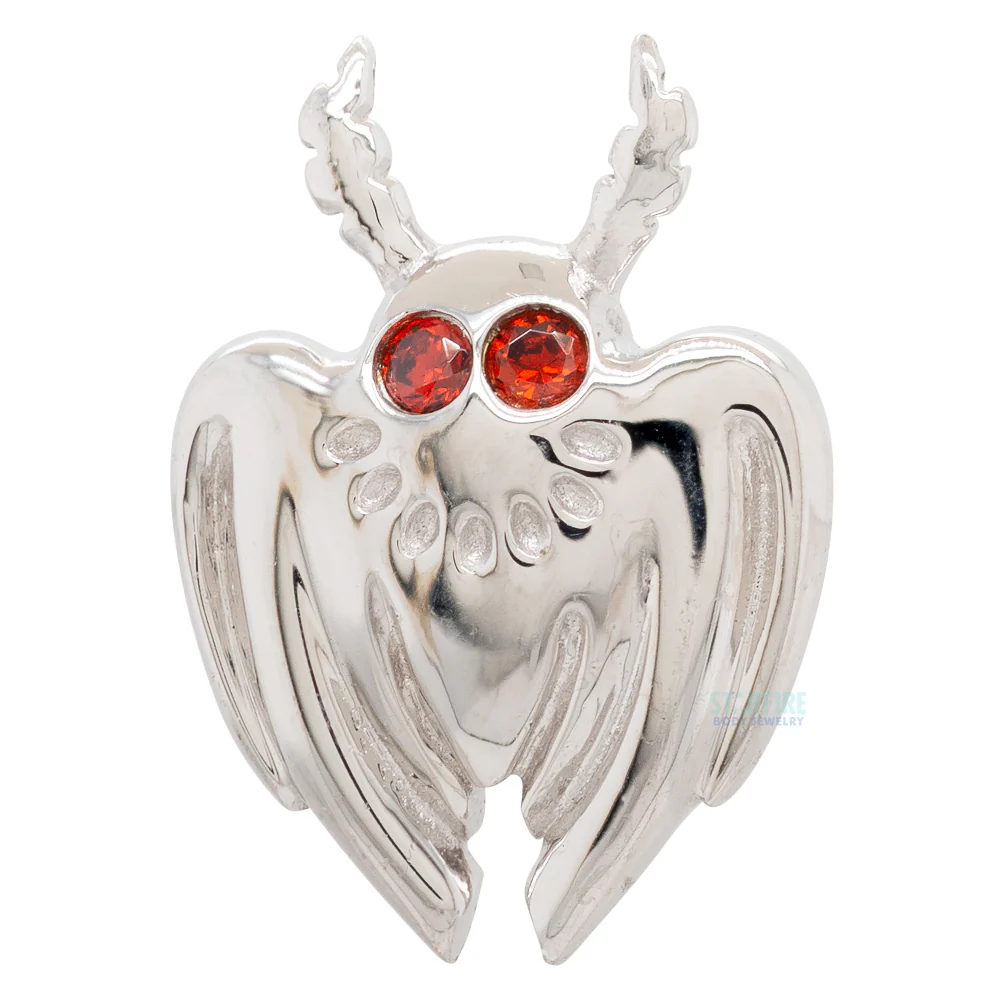 threadless: "Mothman" End in Gold with Dark Garnet CZ's - Image 3