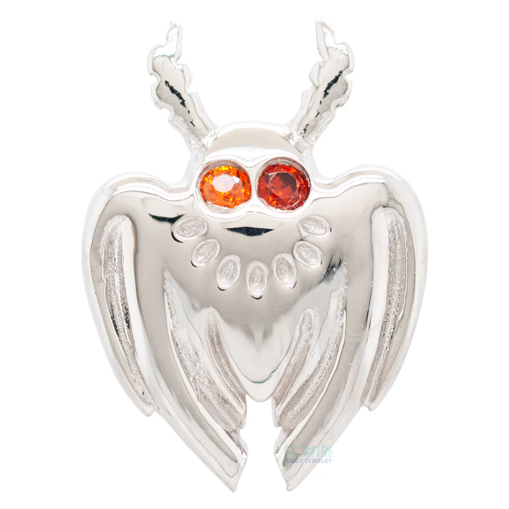threadless: "Mothman" End in Gold with Dark Garnet CZ's - Image 5