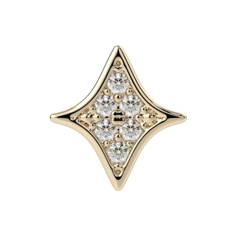 "Astra Lumina" Threaded End in Gold & Platinum with CZ - Image 2