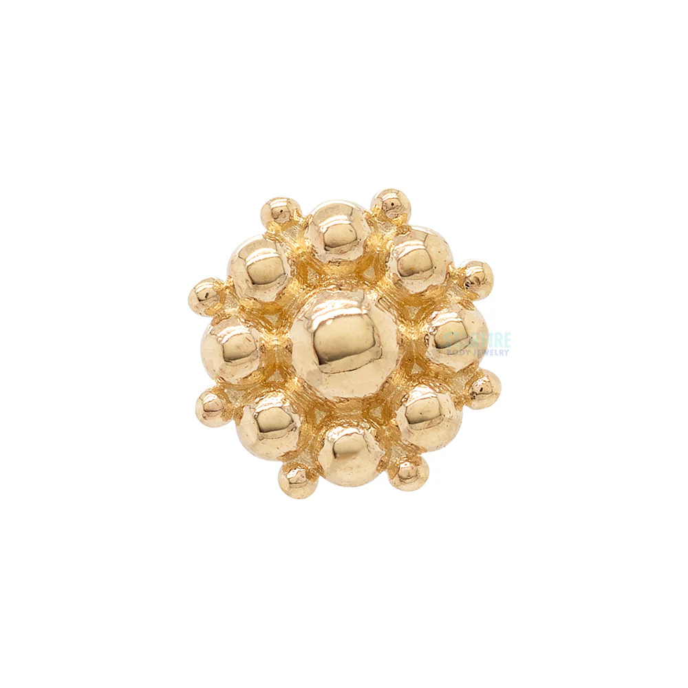 "Bali Flower" Threaded End in Gold & Platinum - Image 2