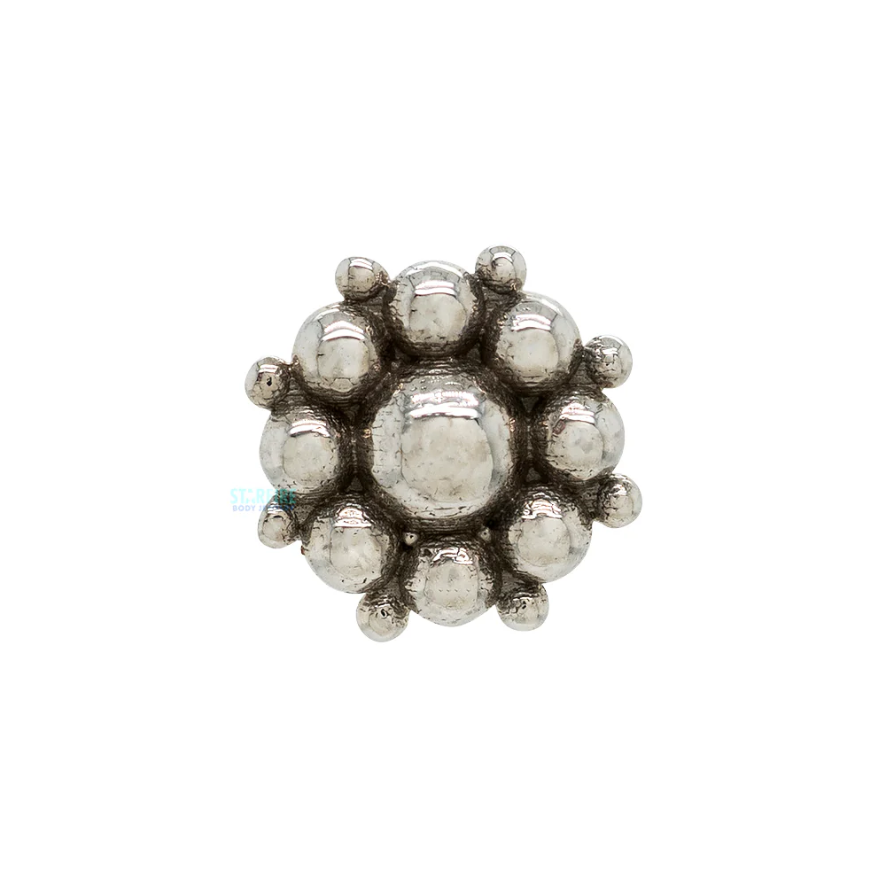 "Bali Flower" Threaded End in Gold & Platinum - Image 3