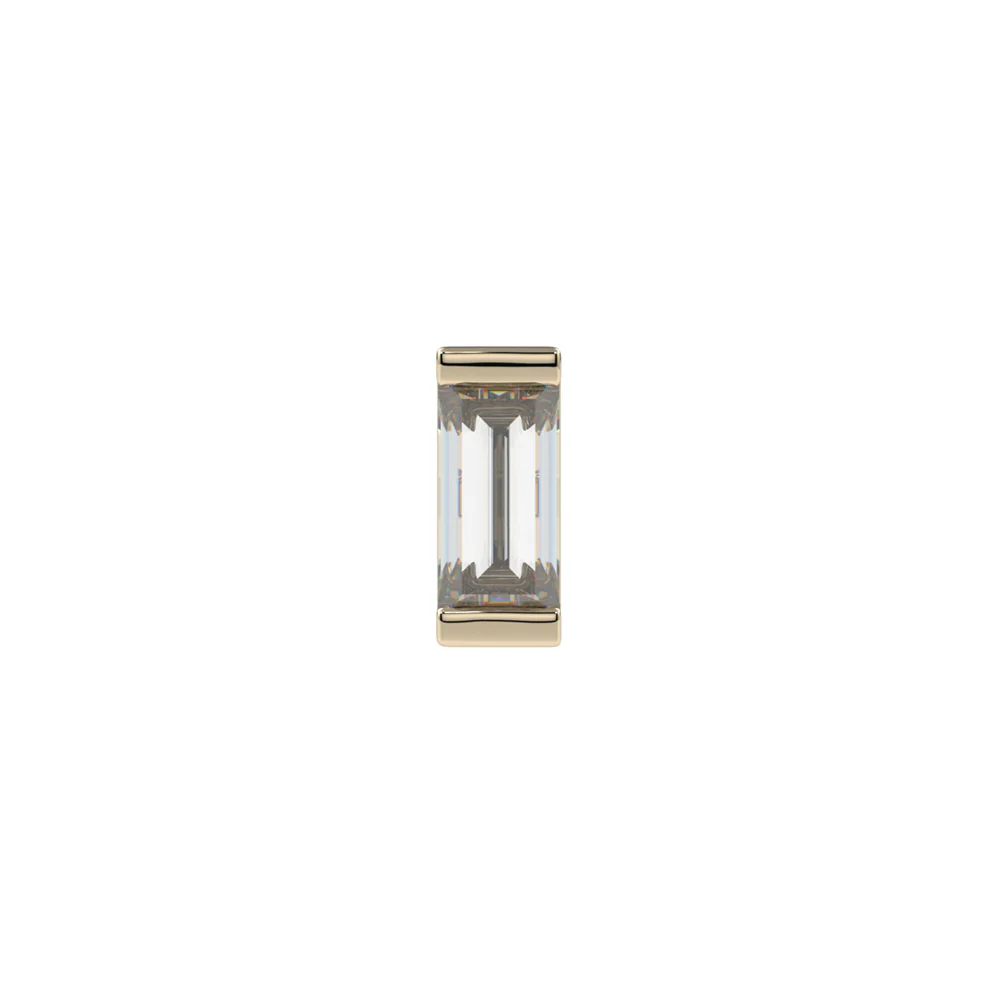 Channel Set Baguette Threaded End in Gold & Platinum with Diamond - Image 2