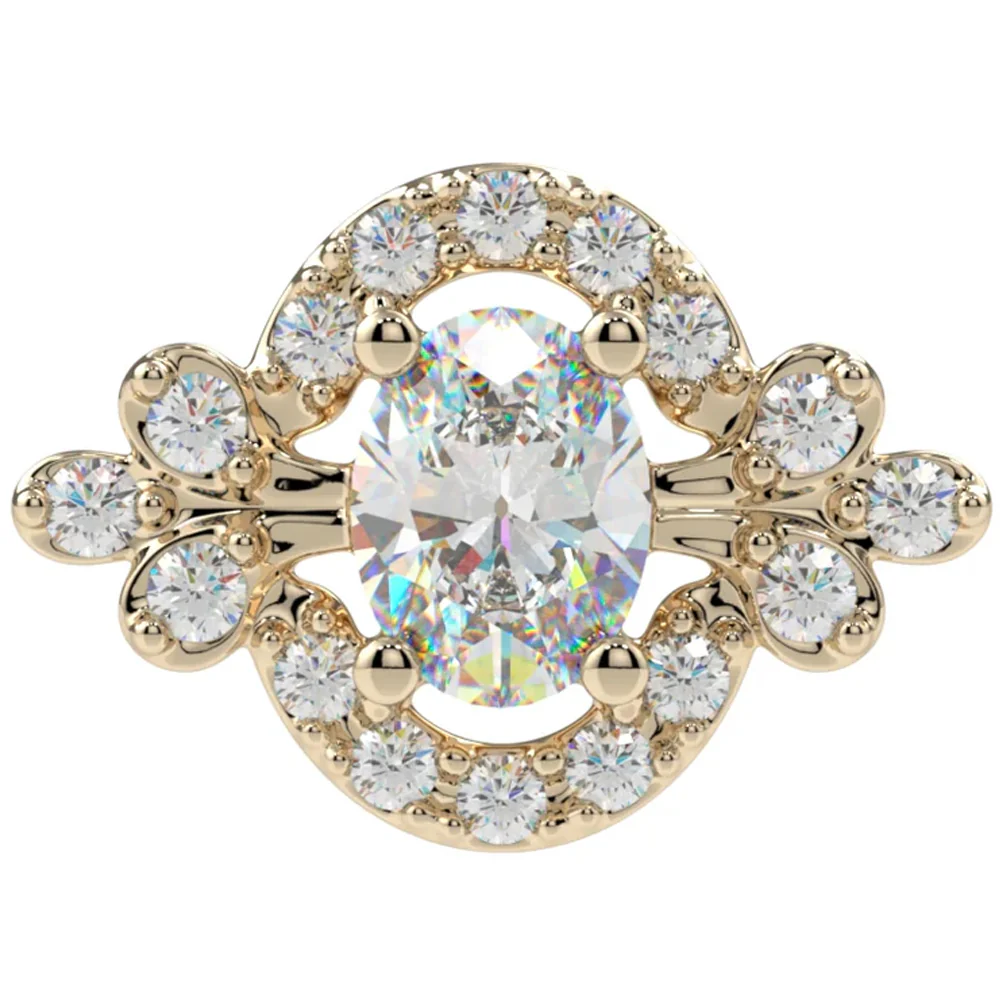 "Clementine" Threaded End in Gold & Platinum with CZ's - Image 2