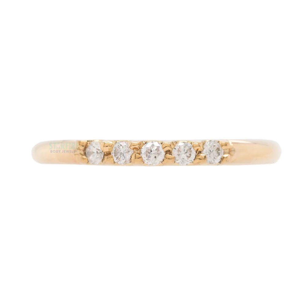 Diamond Fixed Gem Seam Ring in Gold - Image 3