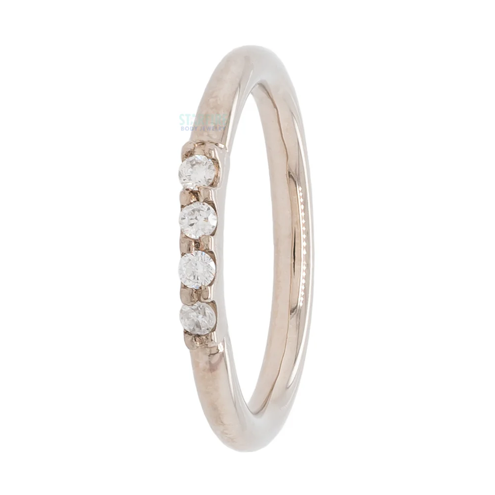 Diamond Fixed Gem Seam Ring in Gold - Image 4