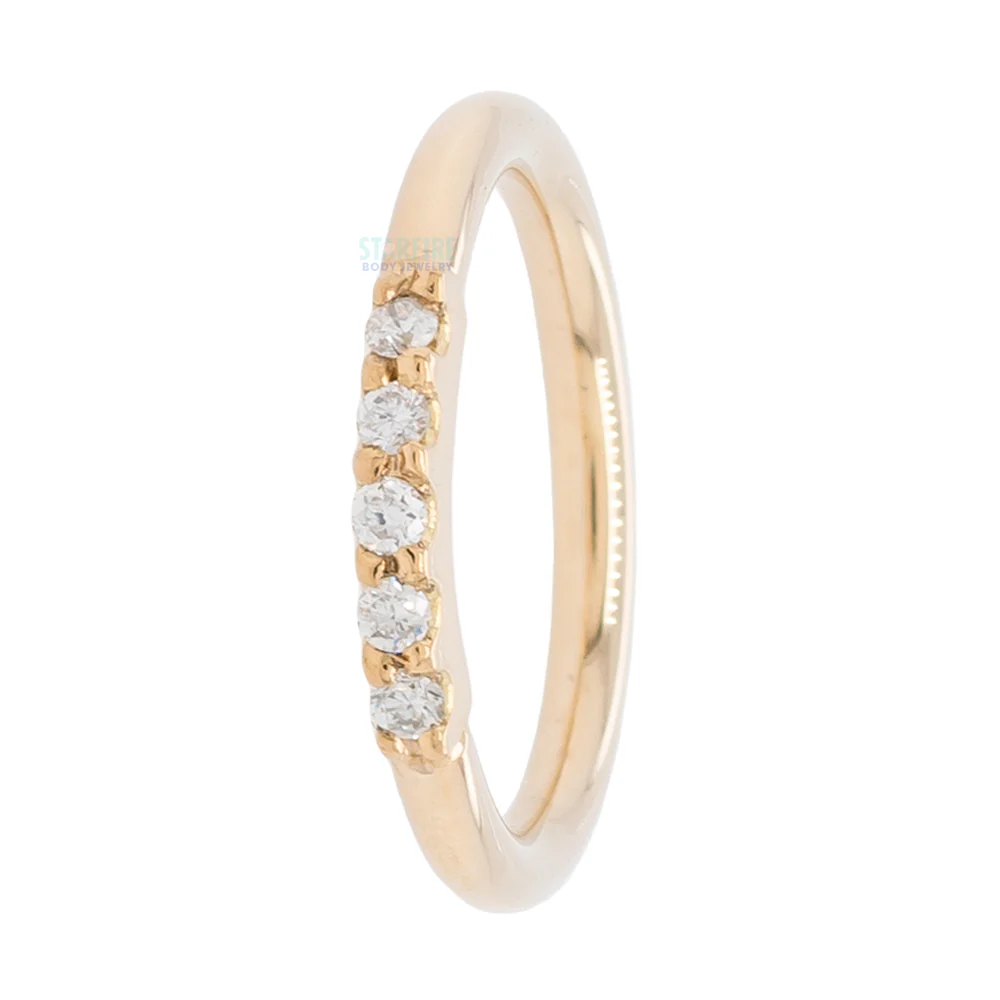 Diamond Fixed Gem Seam Ring in Gold - Image 5