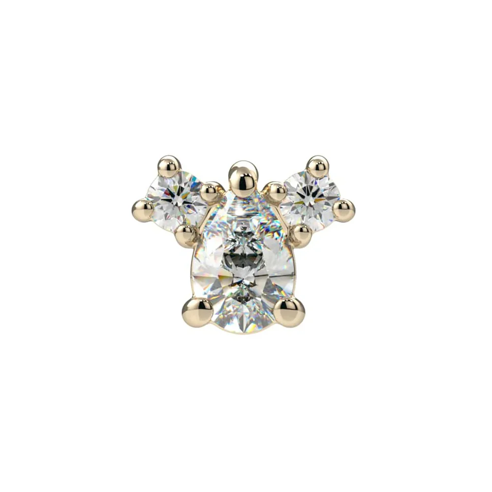 "Esha" Threaded End in Gold & Platinum with CZ's - Image 2