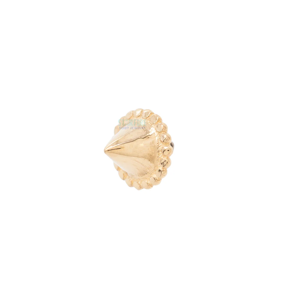 French Millgrain Spike Threaded End in Gold & Platinum - Image 2