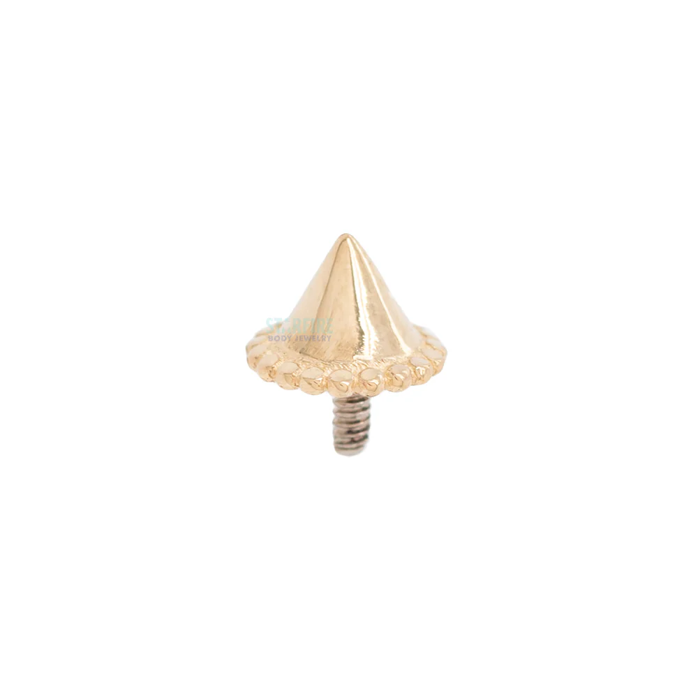 French Millgrain Spike Threaded End in Gold & Platinum - Image 3