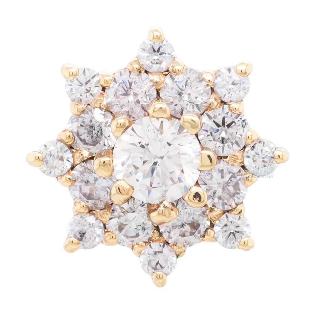 "Gaia" Threaded End in Gold & Platinum with CZ's - Image 4