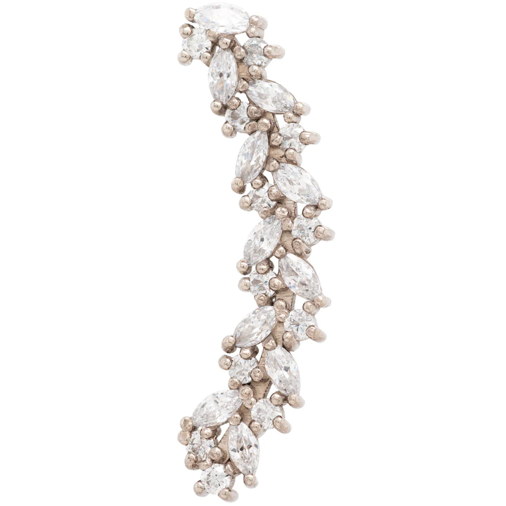 "Ivy Arc" Threaded End in Gold & Platinum with CZ - Image 2