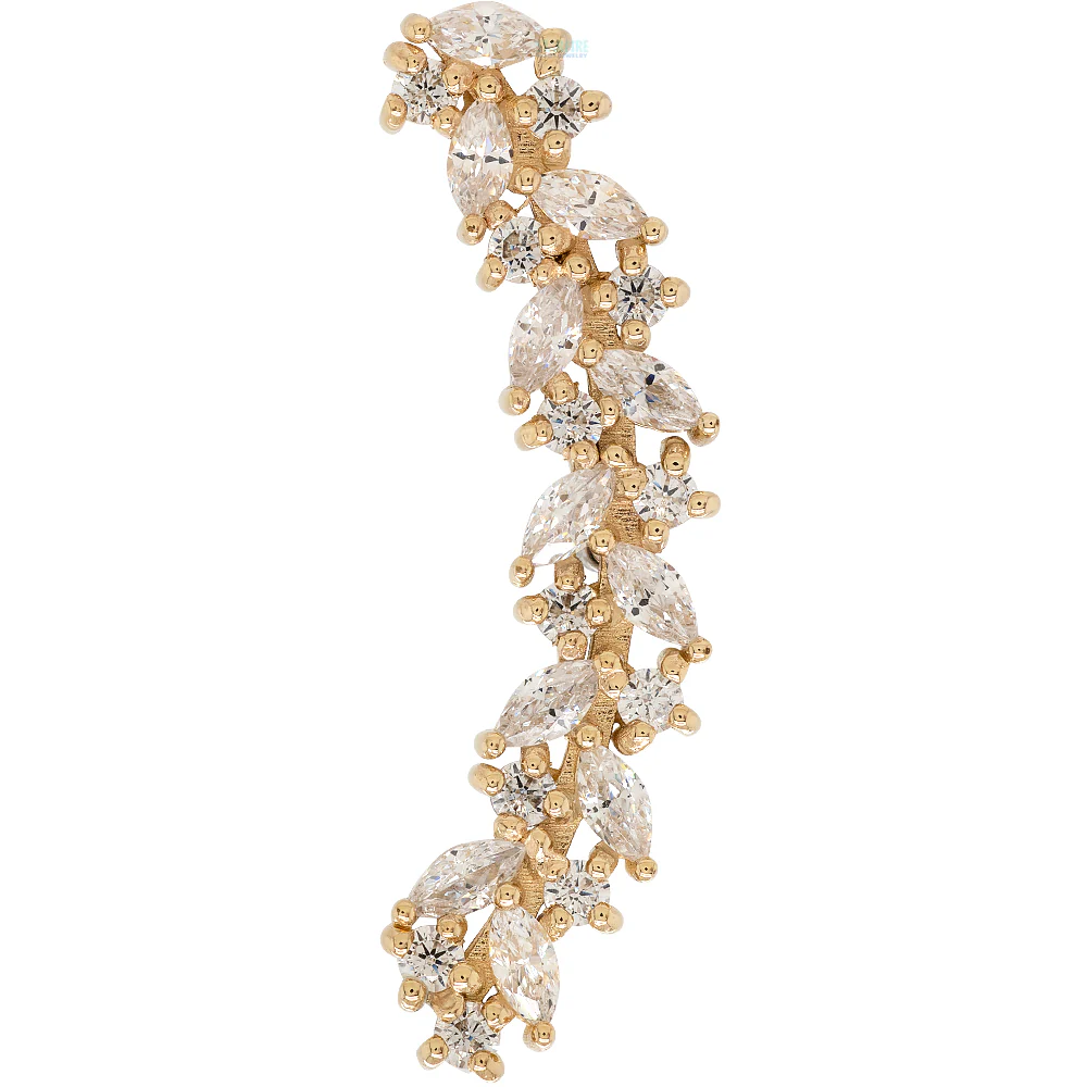"Ivy Arc" Threaded End in Gold & Platinum with CZ - Image 5