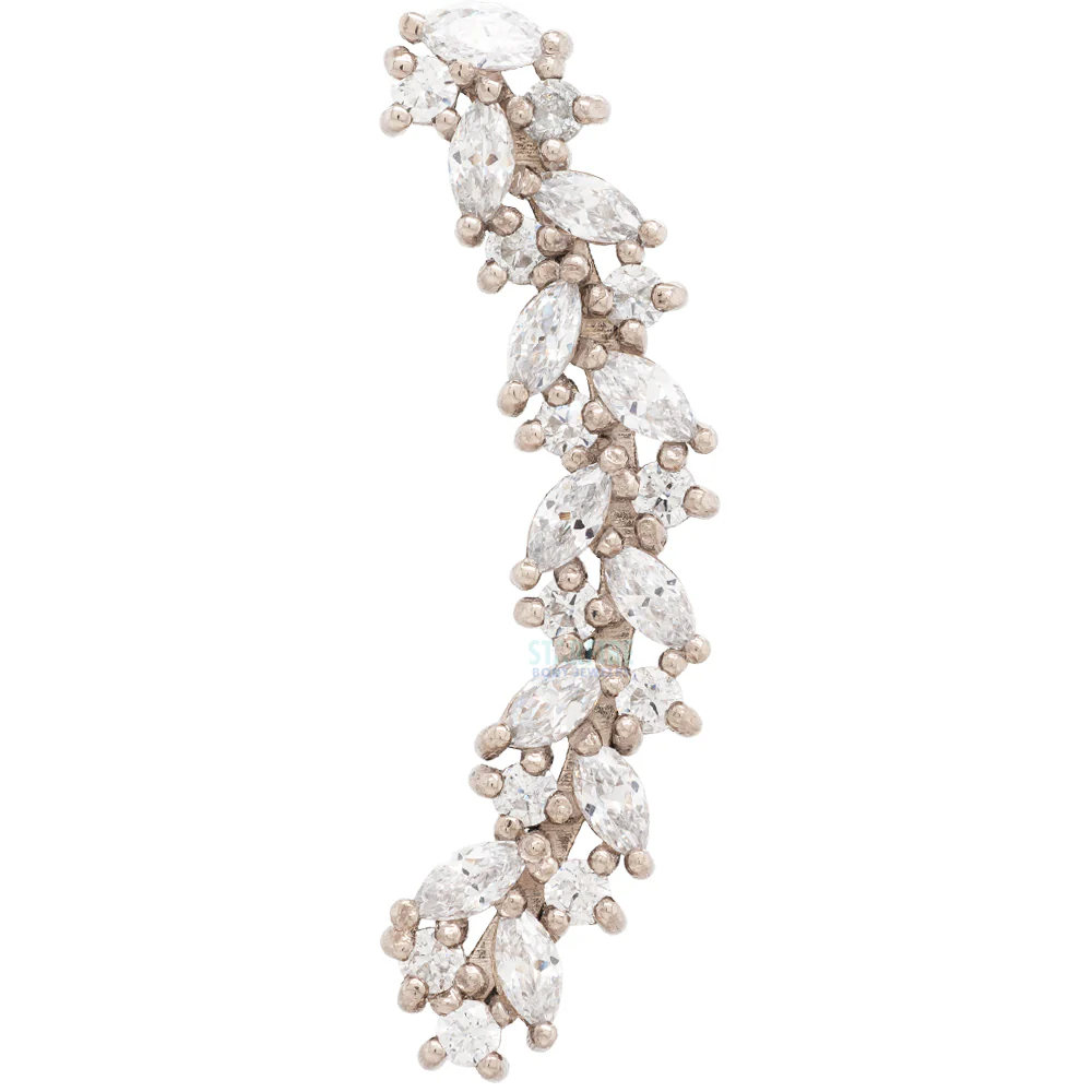 "Ivy Arc" Threaded End in Gold & Platinum with CZ - Image 6