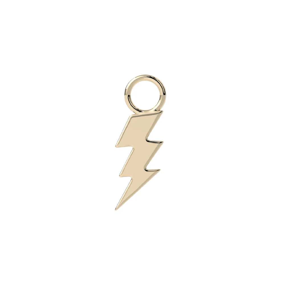 Lightning Bolt Charm in Gold & Platinum - Image 2