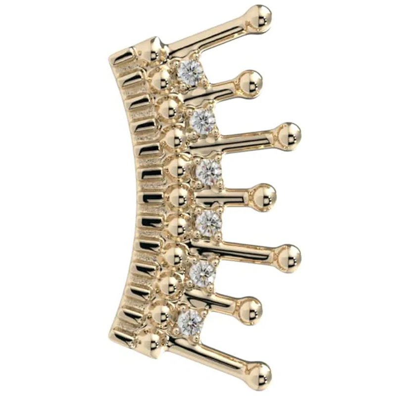 "Royale" Threaded End in Gold & Platinum with CZ's - Image 2