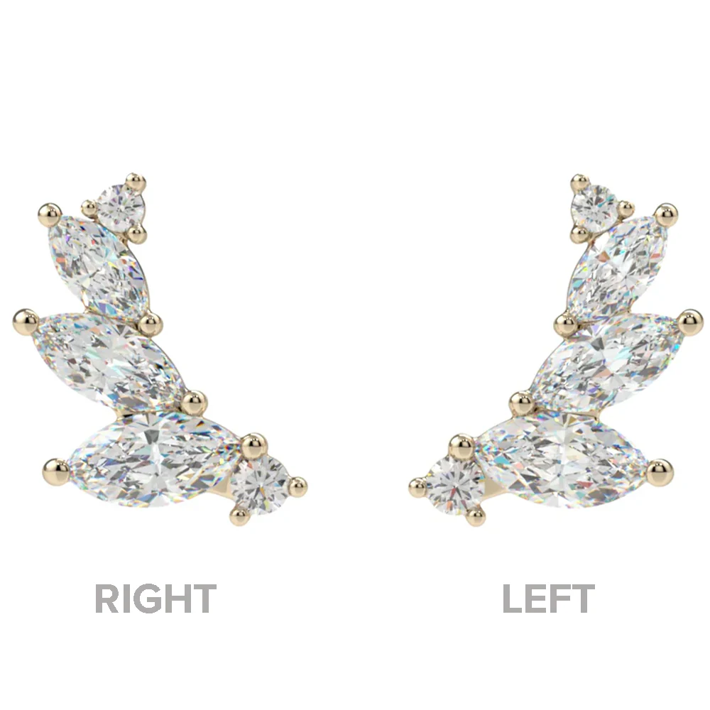 "Sabine" Small Threaded End in Gold & Platinum with CZ - Image 2