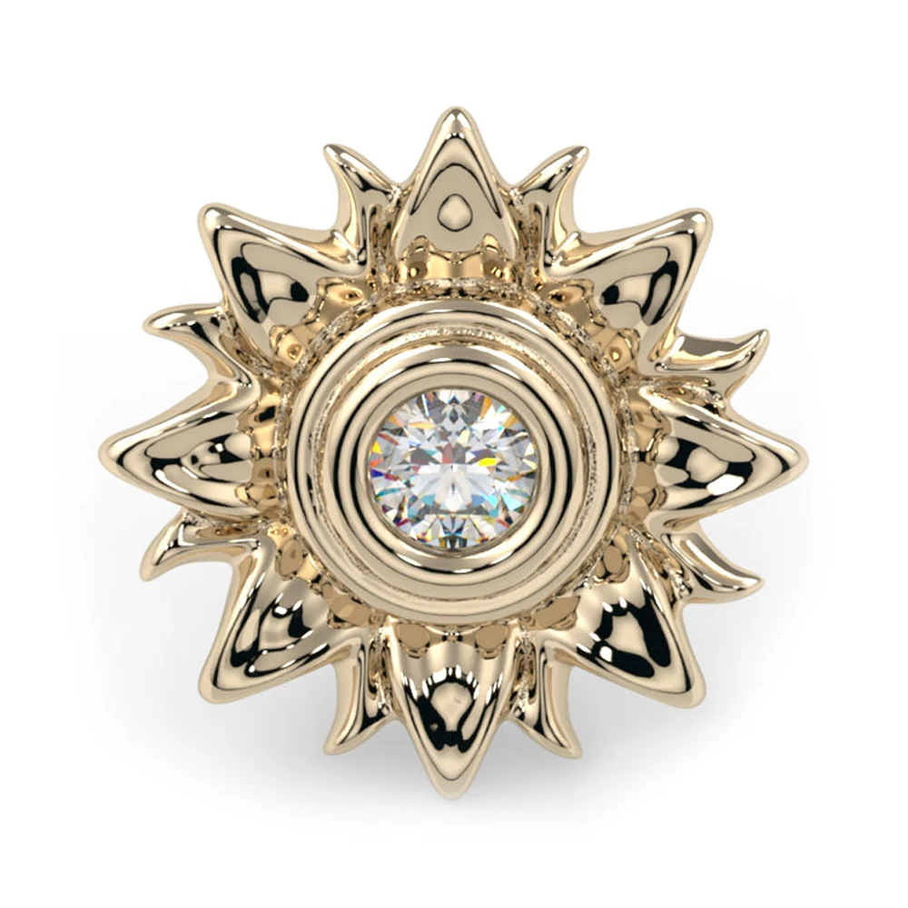 "Sahira" Threaded End in Gold & Platinum with CZ