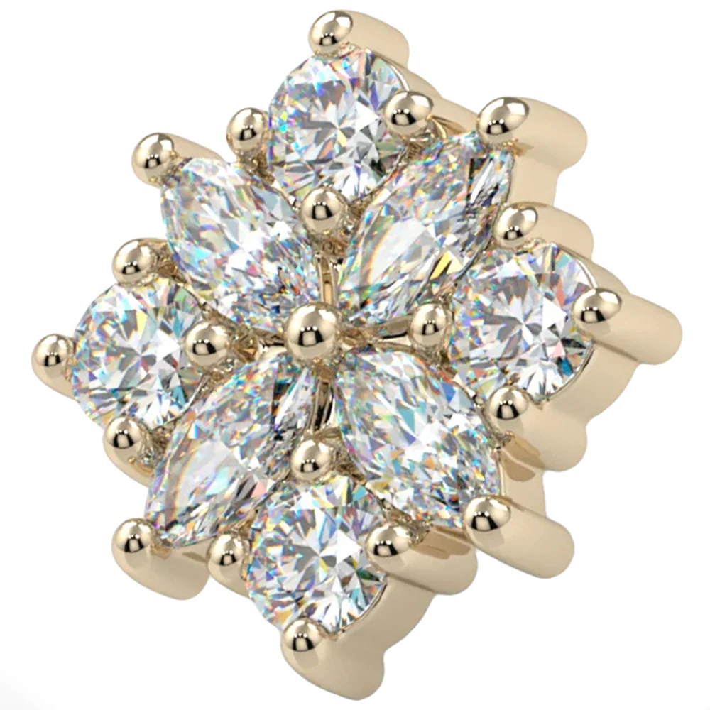 "Théa" Threaded End in Gold & Platinum with CZ's - Image 2